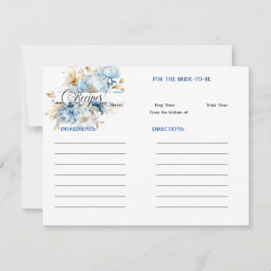 Carte De Correspondance Fête des mariées florale bleu Aquarelle Recette