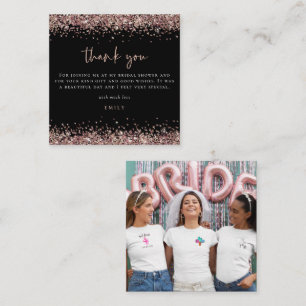 Carte De Correspondance FÊTE DES MARIÉES photo MINI Rose Gold Parties scin