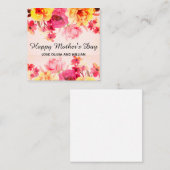 Carte De Correspondance Fête des mères aquarelle florale  (Devant / Derrière)