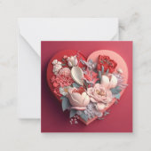 Carte De Correspondance Fête des mères Coeur floral (Devant)