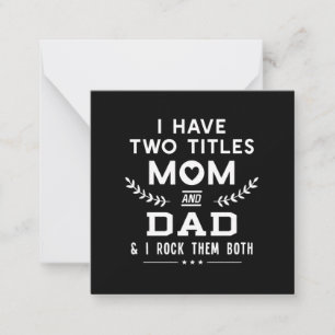 Carte De Correspondance Fête des Pères J'ai deux titres Maman et Papa