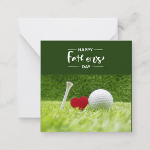 Carte De Correspondance Fête des Pères pour papa golfeur en vert avec amou