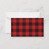 Carte De Correspondance fête plaid rouge bûcheron rustique d'hiver (Dos)