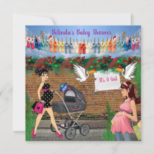 Carte De Correspondance Fête prénatale bébé Street Art à pois de Noël