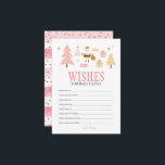 Carte De Correspondance Fête Prénatale pour Bébé Fille, Vœux pour Bébé<br><div class="desc">Une adorable carte "Vœux pour Bébé" représentant le Père Noël et des éléments de Noël charmants dans le style scandinave. Ce sera parfait pour une fête prénatale d'hiver,  de Noël ou rose/or pour bébé fille. 

Une invitation de fête prénatale assortie et d'autres accessoires sont disponibles.</div>