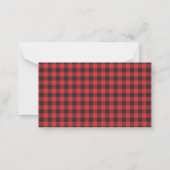 Carte De Correspondance Fête Rouge Buffalo Plaid Rustique Bûcheron (Dos)