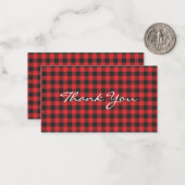 Carte De Correspondance Fête Rouge Buffalo Plaid Rustique Bûcheron (Devant/Arrière en situation)
