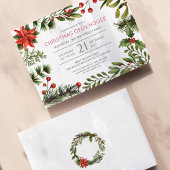 Carte De Correspondance Fêtes de Noël Aquarelle Berries Verdure