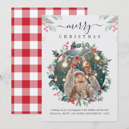 Carte De Correspondance Fêtes de Noël Photo personnalisée (Devant / Derrière)