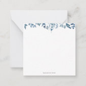 Carte De Correspondance feuillage bleu notes personnalisées (Devant)