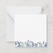 Carte De Correspondance feuillage bleu notes personnalisées (Dos)