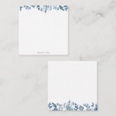 Carte De Correspondance feuillage bleu notes personnalisées (Devant / Derrière)