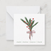 Carte De Correspondance Feuillage botanique de Noël moderne (Devant)