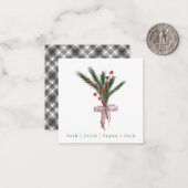 Carte De Correspondance Feuillage botanique de Noël moderne (Devant/Arrière en situation)