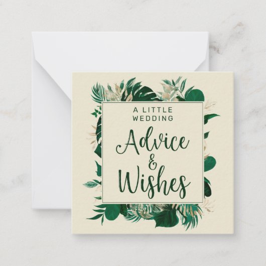 Carte De Correspondance Feuillage Tropical Conseils et souhaits Mariages f (Devant)