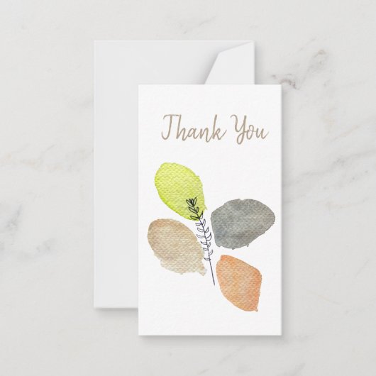 Carte De Correspondance Feuille d'aquarelle esthétique moderne (Devant)