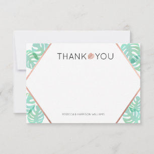 Carte De Correspondance Feuille et or Rose Monstera