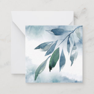 Carte De Correspondance Feuilles Abstraits Indigo Blue Green