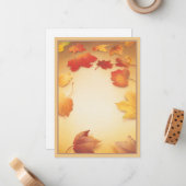 Carte De Correspondance Feuilles d'automne © (Devant/Arrière en situation)