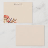 Carte De Correspondance Feuilles d'automne et champignons Merci (Devant / Derrière)