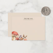 Carte De Correspondance Feuilles d'automne et champignons Merci (Devant/Arrière en situation)