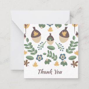 Carte De Correspondance Feuilles de verdure florale d'automne Merci aux gl