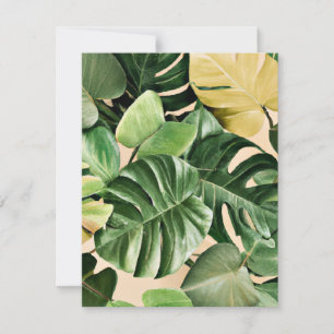 Carte De Correspondance Feuilles florales/hawaïennes/tropicales