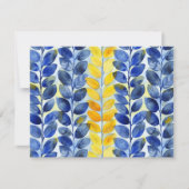 Carte De Correspondance Feuilles jaune et bleu (Devant)