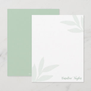 Carte De Correspondance Feuilles verdoyants défraîchis Simple Feminine