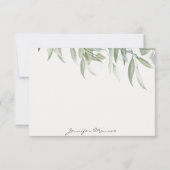 Carte De Correspondance Feuilles vert aquarelle simple personnalisés (Devant)