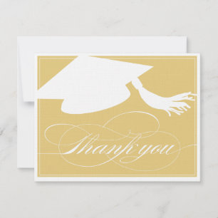 Carte De Correspondance Fiche de note plat du Merci de diplôme   Doré