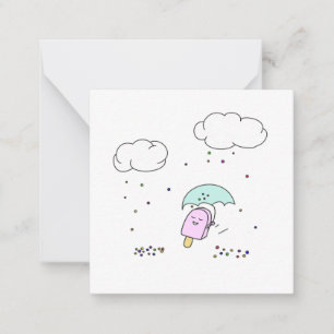 Carte De Correspondance Fiche de note plat sur les averses de pluie