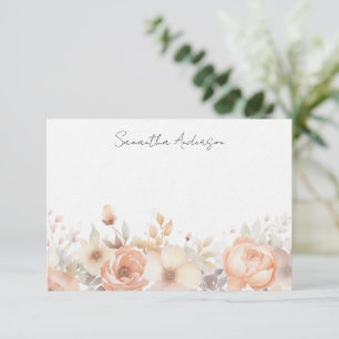 Carte De Correspondance Fiche Flore personnalisée Peach Flat Note