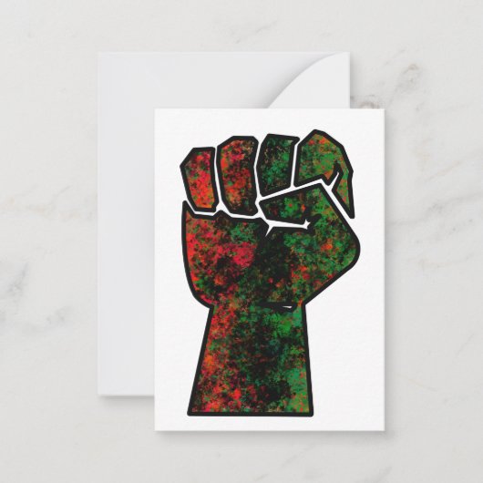 Carte De Correspondance fierté noire drapeau panafricain rouge vert unité (Devant)