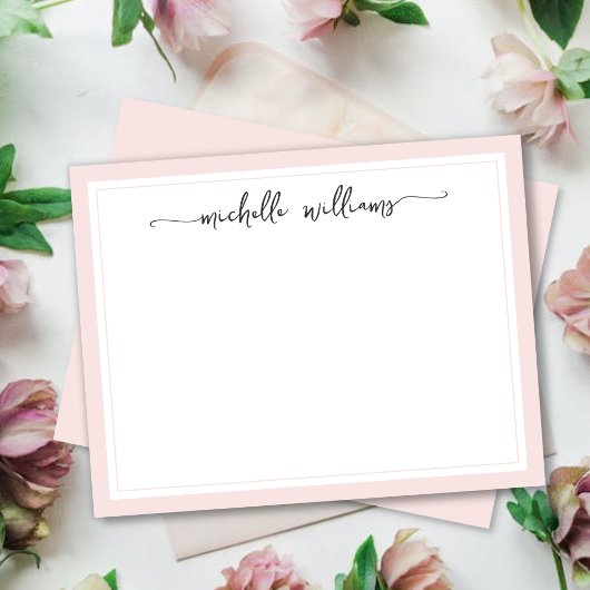 Carte De Correspondance Fille Blush Stylish Calligraphie Script Signature 