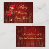 Carte De Correspondance Fille Chinoise au Nouvel An (Devant / Derrière)