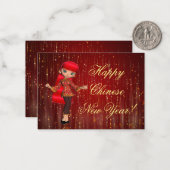 Carte De Correspondance Fille Chinoise au Nouvel An (Devant/Arrière en situation)