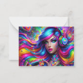 Carte De Correspondance Fille de gamer cool ajouter un message (Devant)