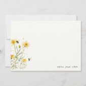 Carte De Correspondance Fille Fleur sauvage Jaune À Abeille Neutre (Devant)