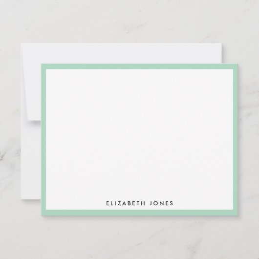 Carte De Correspondance Fille Mint Green Moderne Élégant Classique Minimal (Devant)