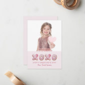 Carte De Correspondance Fille rose Saint Valentin Photo (Devant/Arrière en situation)