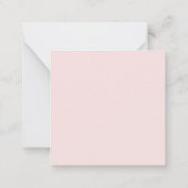 Carte De Correspondance Fille Script Calligraphie Coeur Blush Rose (Dos)