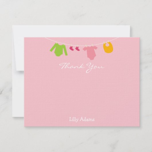 Carte De Correspondance Filles Baby shower Merci Note (Devant)