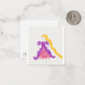Carte De Correspondance Filles Fleur Rapunzel  (Devant/Arrière en situation)