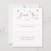 Carte De Correspondance Filles remplissez l'espace vide aquarelle merci (Devant)