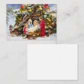 Carte De Correspondance Fir et baies Nativité budget mini Noël (Devant / Derrière)