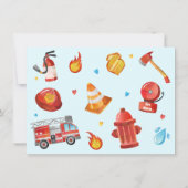 Carte De Correspondance Fire Truck Stationery - Fire Man Merci Notes (Dos)