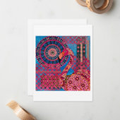 Carte De Correspondance Flamant rose floral (Devant/Arrière en situation)