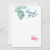 Carte De Correspondance Flamant rose rose Merci tropical (Devant)