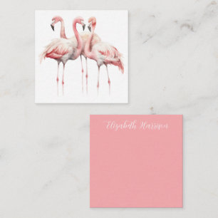 Carte De Correspondance Flamants roses rose tropicale personnalisés